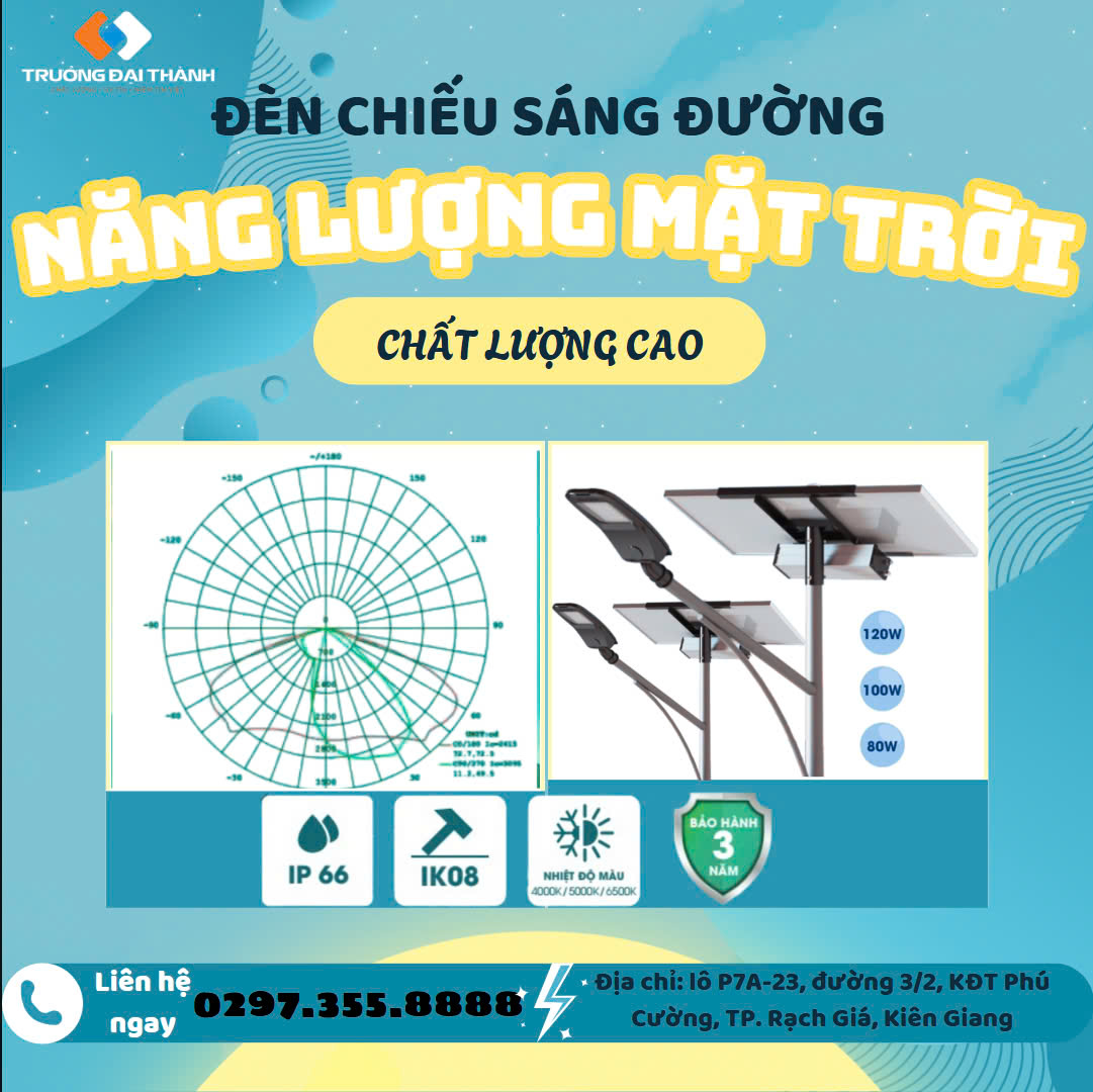 ĐÈN CHIẾU SÁNG ĐƯỜNG NĂNG LƯỢNG MẶT TRỜI CHẤT LƯỢNG CAO